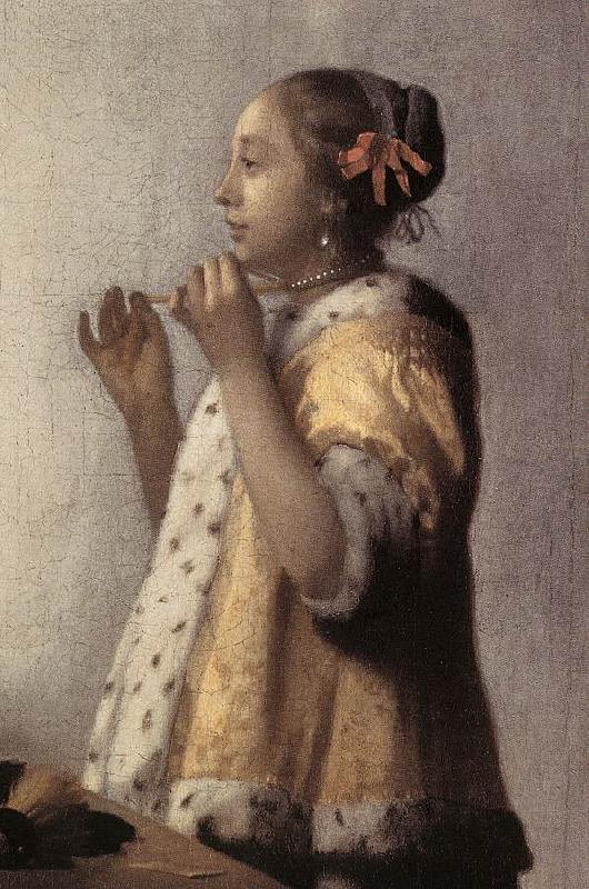 VERMEER VAN DELFT, Jan Woman with a Pearl Necklace (detail)  gff oil painting image